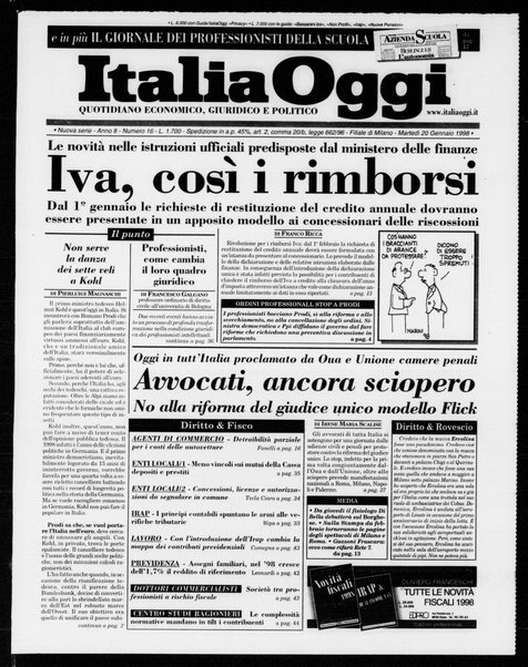 Italia oggi : quotidiano di economia finanza e politica